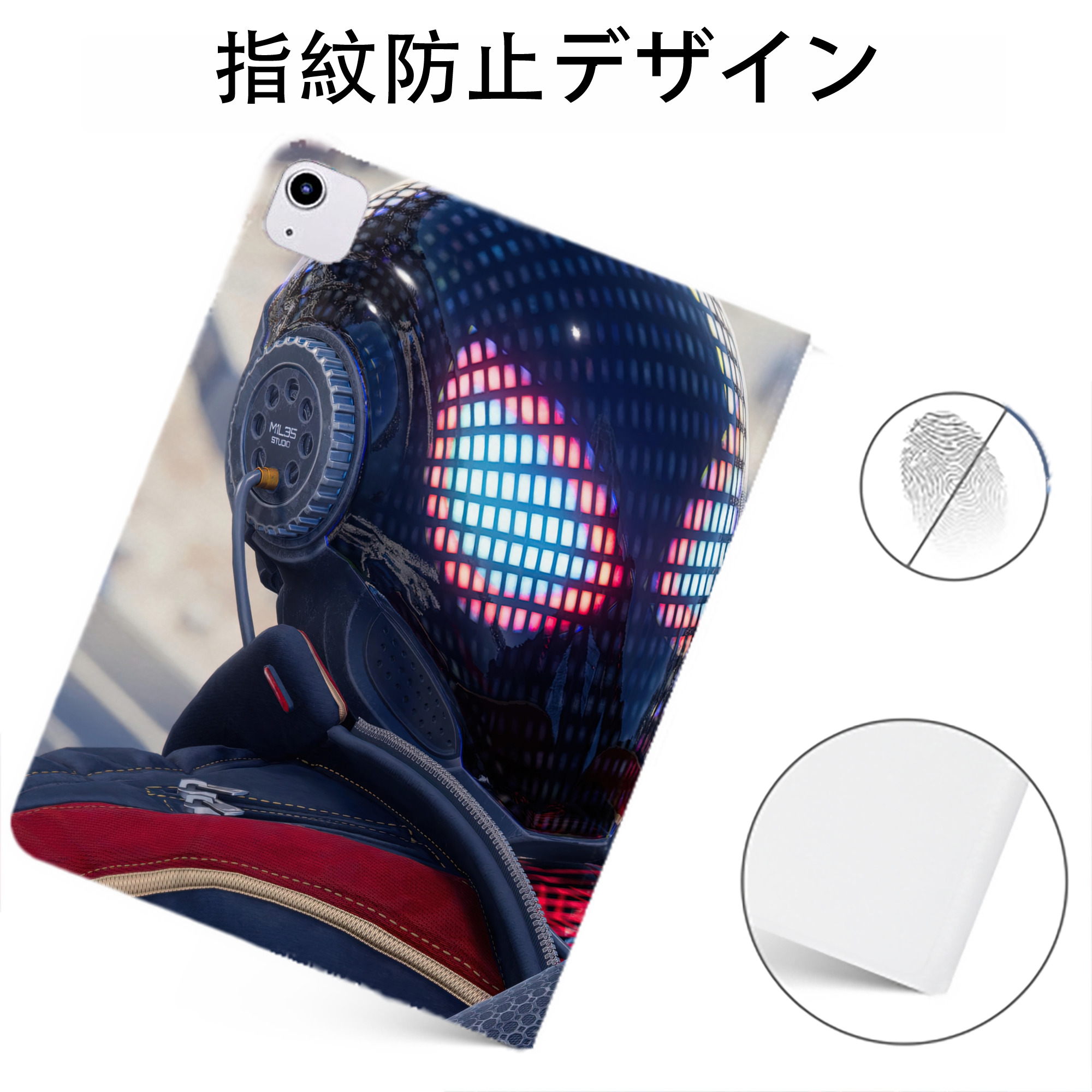 （画像用） Spider Man スパイダーマン IPadケース ペンホルダー付き ブックスタイルデザイン